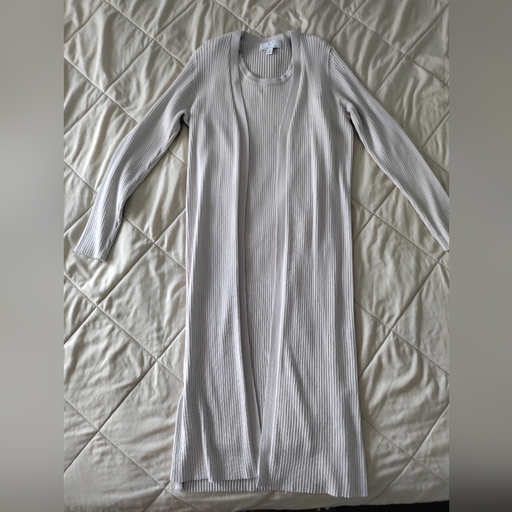 Magaschoni Oatmeal Knit Dress and Duster NWOT